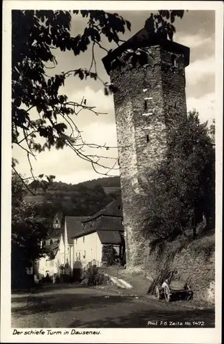 Ak Dausenau an der Lahn, Der schiefe Turm