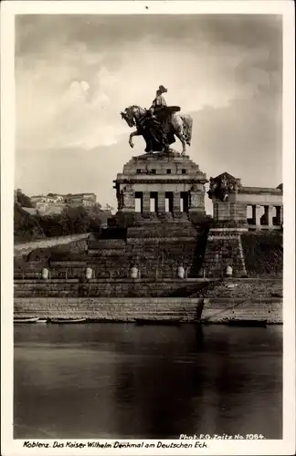 Ak Koblenz am Rhein, Kaiser Wilhelm Denkmal am Deutschen Eck