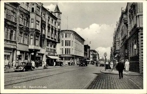 Ak Herne im Ruhrgebiet, Bahnhofstraße