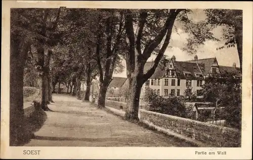 Ak Soest in Nordrhein Westfalen, Partie am Wall, Promenade, Gebäude
