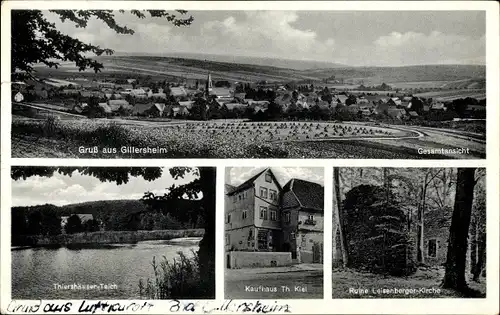 Ak Gillersheim Katlenburg Lindau in Niedersachsen, Totalansicht, Thiershäuser Teich, Kaufhaus Kiel