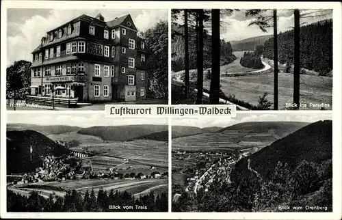 Ak Willingen Waldeck, Hotel Volke, Treis, Paradies