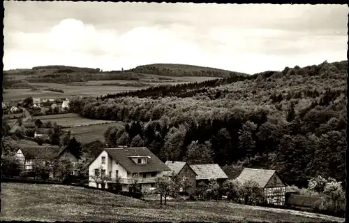 Ak Schönstein Gilserberg, Blick zum Gasthof Schwenck, Wald, Kellerwald