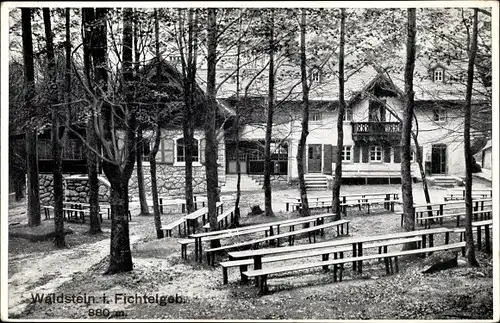 Ak Zell im Fichtelgebirge, Forsthaus Waldstein, Gasthaus, Garten