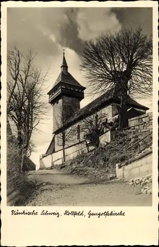 Ak Hollfeld, Blick hoch zur Gangolfskirche, Weg
