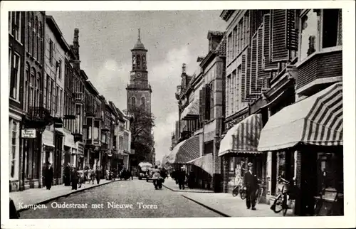 Ak Kampen Overijssel Niederlande, Oudestraat met Nieuwe Toren