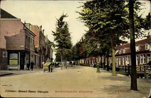 Ak Utrecht Niederlande, Amsterdamsche Straatweg, Lastenfahrrad