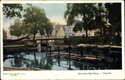 Ak Utrecht Niederlande, Kromme Rijn-Brug