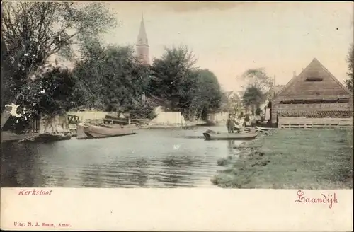 Ak Zaandijk Nordholland, Kerksloot, Flusspartie