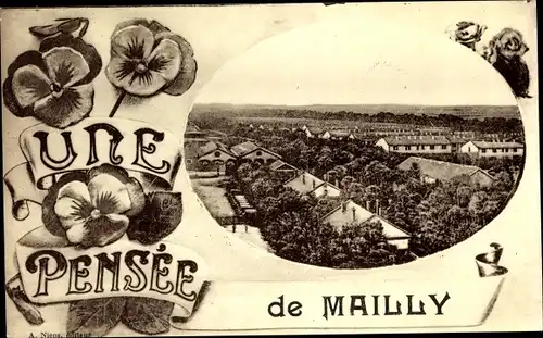 Ak Mailly le Camp Aube, Vue generale, Stiefmütterchen