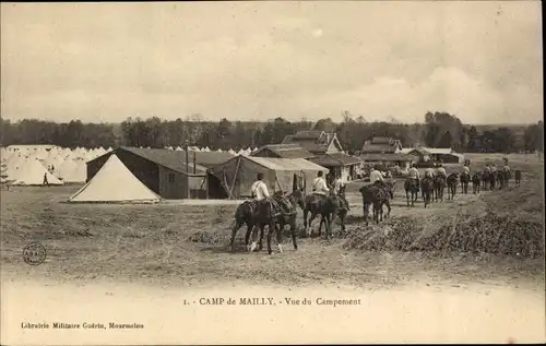 Ak Mailly le Camp Aube, Vue du Campement