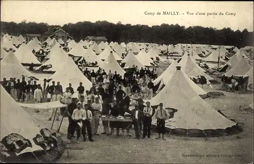 Ak Mailly le Camp Aube, Vue d'une partie du Camp