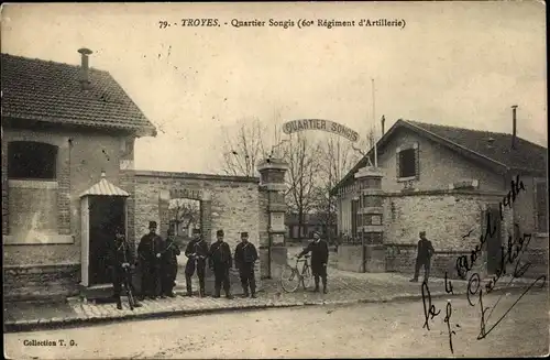 Ak Troyes Aube, Quartier Songis, 60e Regiment d'Artillerie