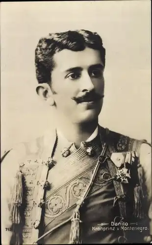 Ak Kronprinz Danilo von Montenegro, Portrait