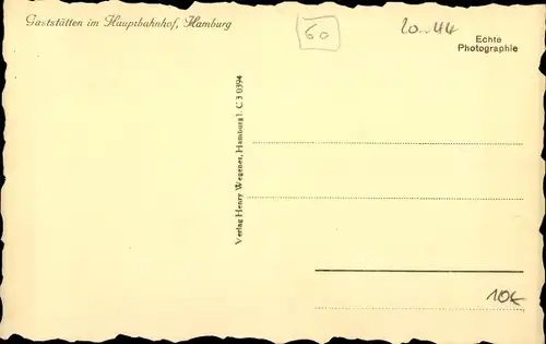 Ak Hamburg Mitte Altstadt, Gaststätten im Hauptbahnhof, Weinabteilung, Innenansicht