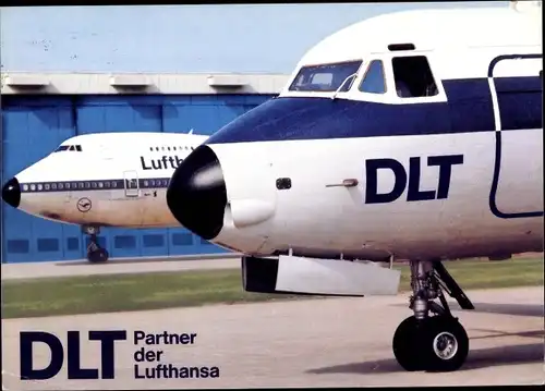 Ak Deutsches Passagierflugzeug, DLT, Partner der Lufthansa