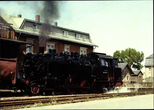Ak Deutsche Eisenbahn, Güterzug-Tenderlokomotive 86 1501-5 der Deutschen Reichsbahn, Crottendorf