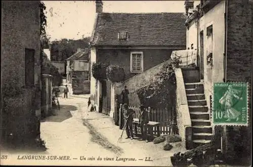 Ak Langrune sur Mer Calvados, Un coin du vieux Langrune