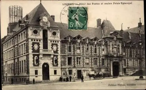 Ak Lisieux Calvados, Hotel des Postes, Ancien Palais Episcopal