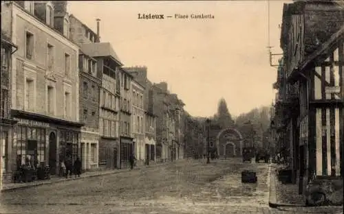 Ak Lisieux Calvados, Place Gambetta