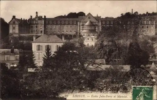 Ak Lisieux Calvados, Ecole Jules Ferry et Michelet