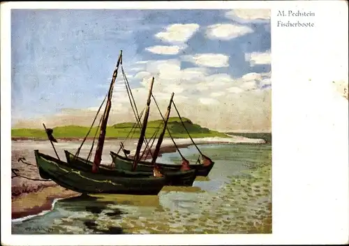 Künstler Ak Pechstein, M., Fischerboote