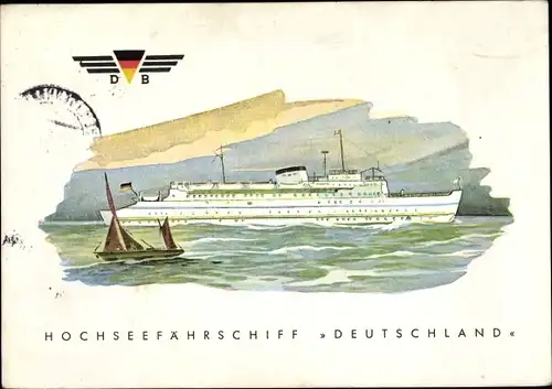 Ak Hochseefährschiff Deutschland, Deutsche Bundesbahn
