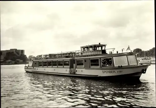 Ak Berliner Fahrgastschiffe, Salondampfer MS Sperber, P 107