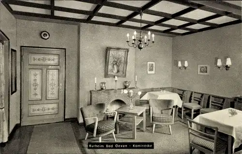 Ak Bad Oexen Eidinghausen Bad Oeynhausen in Westfalen, Kaminecke im Kurheim