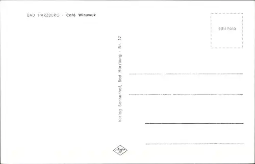 Ak Bad Harzburg in Niedersachsen, Café Winuwuk