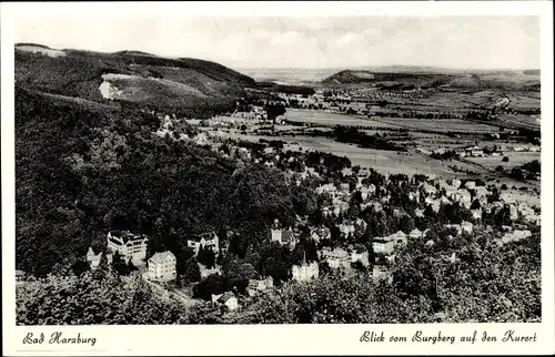 Ak Bad Harzburg in Niedersachsen, Blick vom Burgberg auf den Kurort