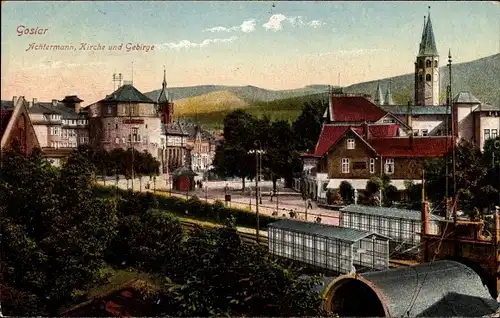 Ak Goslar am Harz, Achtermann, Kirche und Gebirge