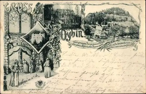 Litho Oybin in der Oberlausitz, Kloster