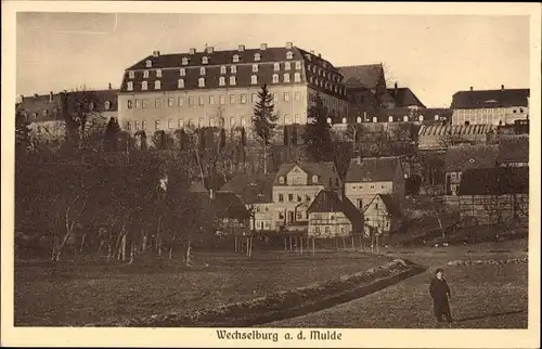 Ak Wechselburg in Sachsen, Teilansicht