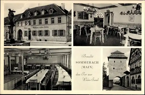 Ak Sommerach am Main Unterfranken, Gasthaus und Metzgerei zum weißen Lamm, Inh. Max Strobel