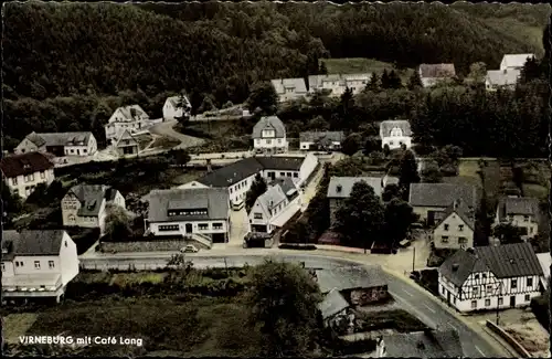 Ak Virneburg in der Eifel, Luftbild vom Ort mit Café Lang