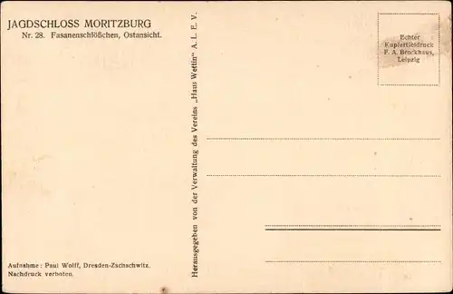 Ak Moritzburg in Sachsen, Jagdschloss, Fasanenschlösschen