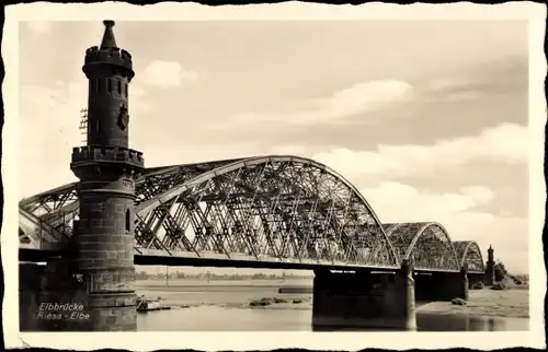 Ak Riesa an der Elbe Sachsen, Elbbrücke