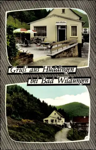 Ak Hüddingen Bad Wildungen Hessen, Café Müller