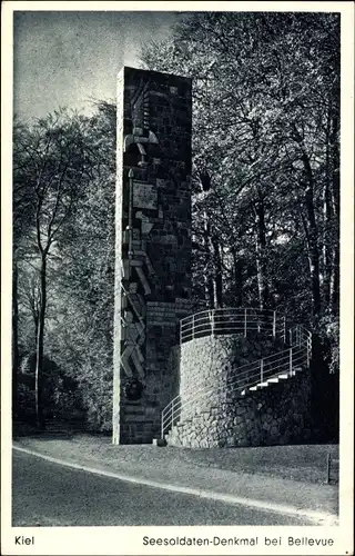 Ak Kiel in Schleswig Holstein, Seesoldaten Denkmal bei Bellevue