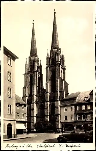 Ak Marburg an der Lahn, Elisabethkirche, Westfassade