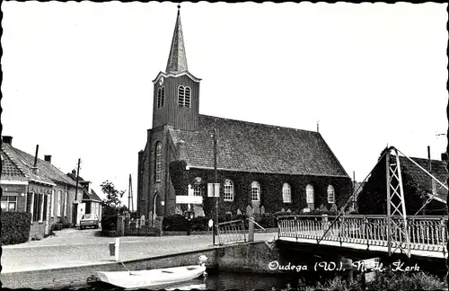 Ak Oudega W. Friesland Niederlande, Ned. Herv. Kerk