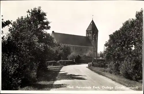 Ak Oudega Smallingerland Friesland Niederlande, Ned. Hervormde Kerk