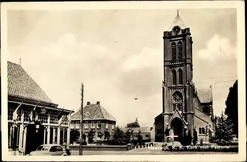 Ak Heeswijk Nordbrabant, R. K. Kerk met Pastorie