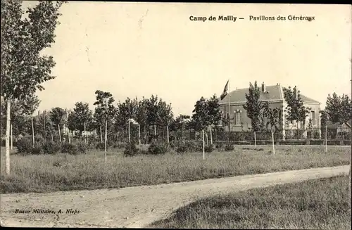 Ak Mailly le Camp Aube, Camp, Pavillons des Generaux