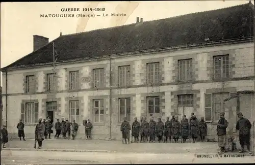 Ak Matougues Marne, La Mairie