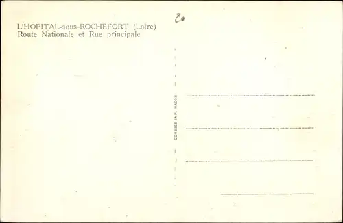 Ak L'Hôpital sous Rochefort Loire, Rue Nationale, Rue principale