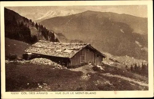 Ak Haute Savoie, Col des Aravis, Vue sur le Mont Blanc