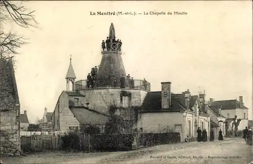 Ak La Menitré Maine et Loire, la Chapelle du Moulin, Ortspartie