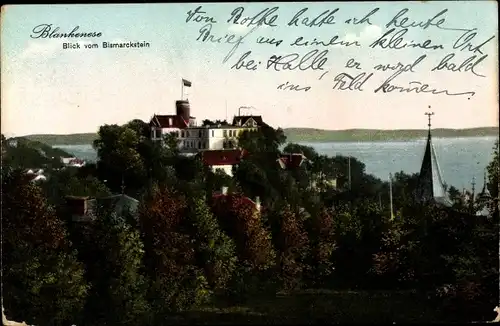 Ak Hamburg Altona Blankenese, Blick vom Bismarckstein zum Süllberg